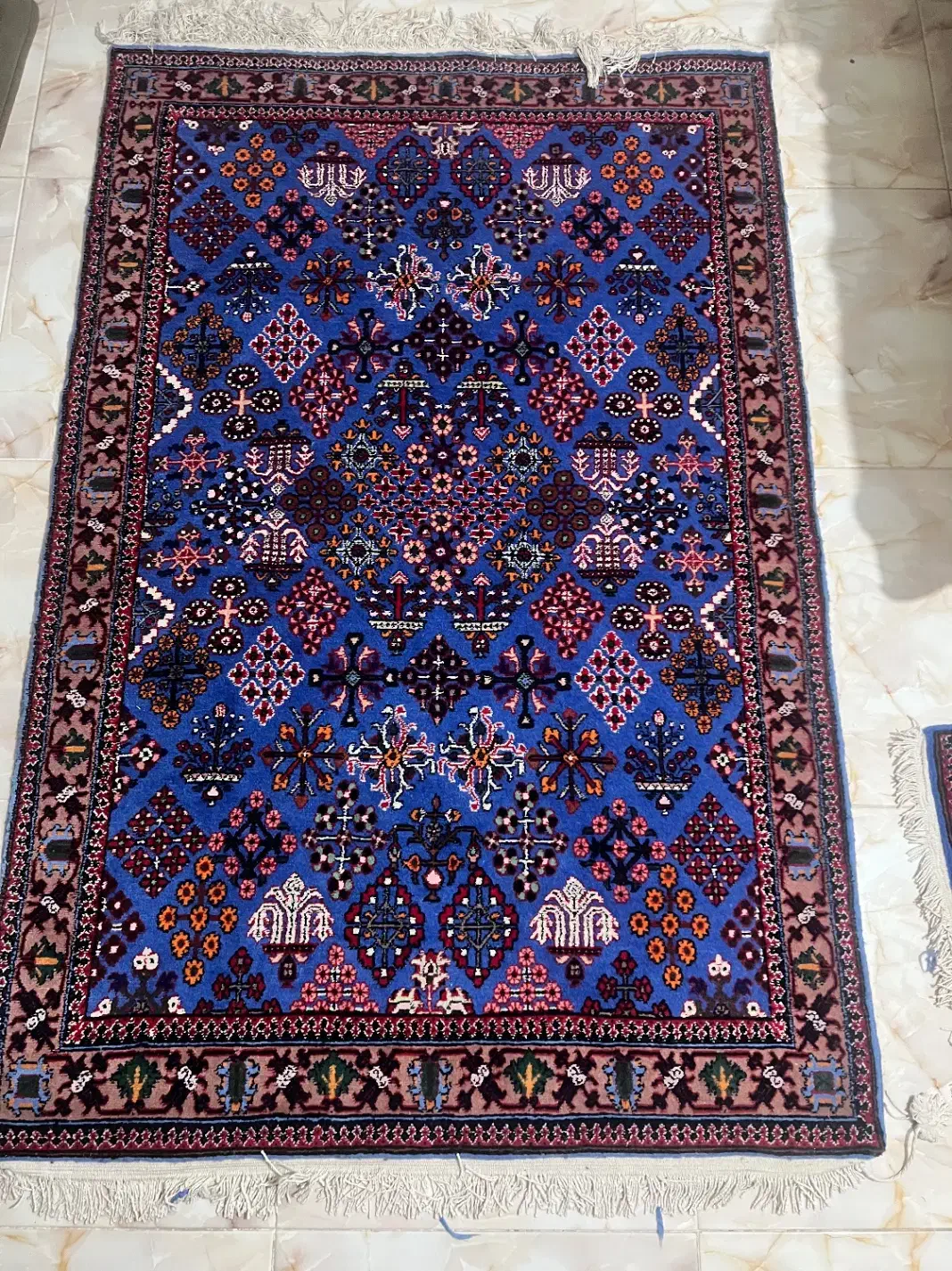 قالیچه زمین ابی دست باف۶متری جفت با قالیچه جفت|فرش|شاهین‌شهر, مخابرات (شهید بهشتی)|دیوار