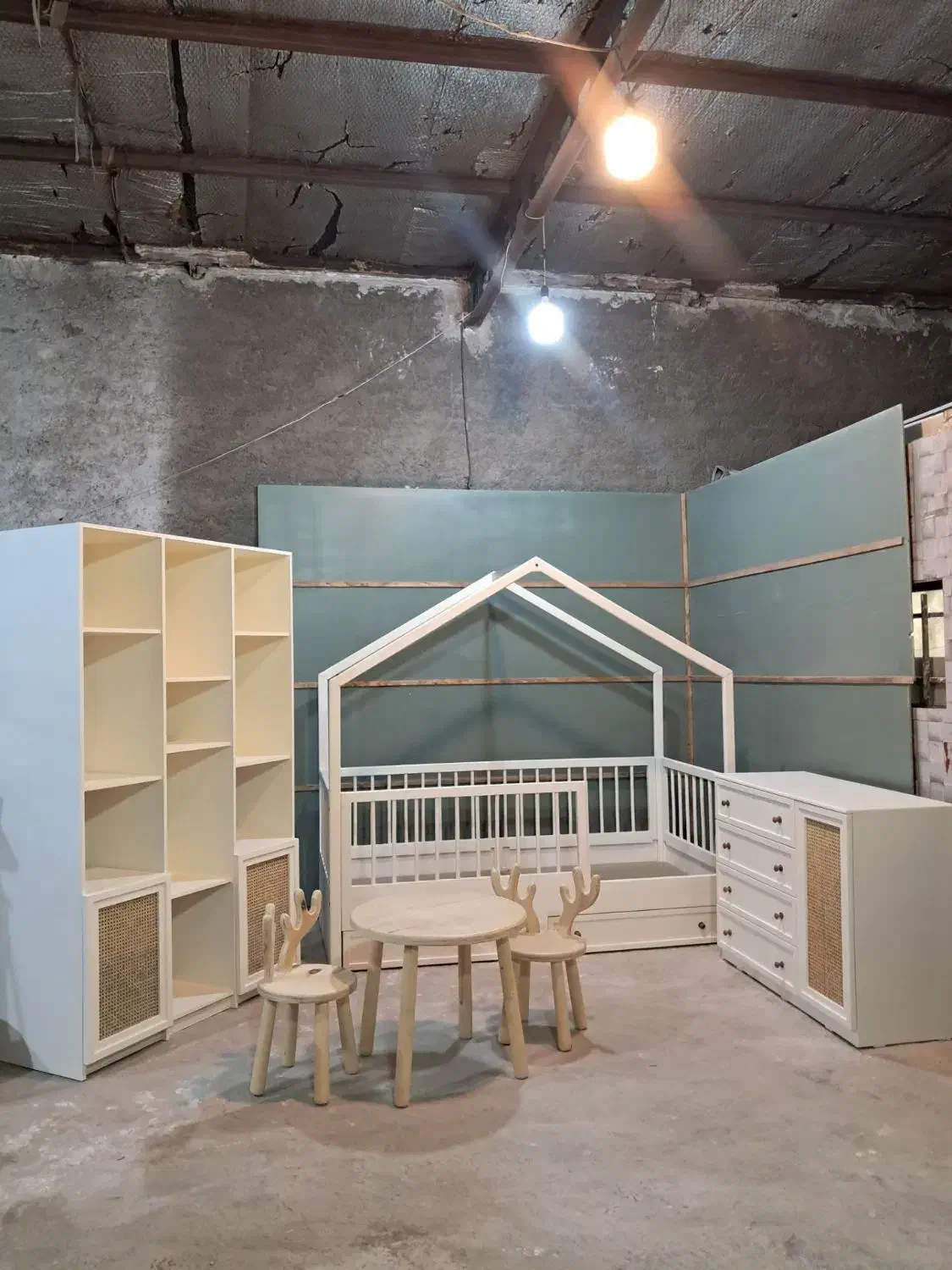 سرویس خواب کودک  چوب و رنگ مدل کلبه ارامش|تخت و سرویس خواب|مشهد, نوید|دیوار