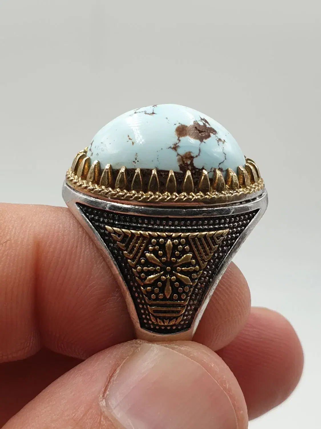 انگشتر فیروزه اصل نیشابور طبیعی کلکسیونی|جواهرات|خاوران, |دیوار