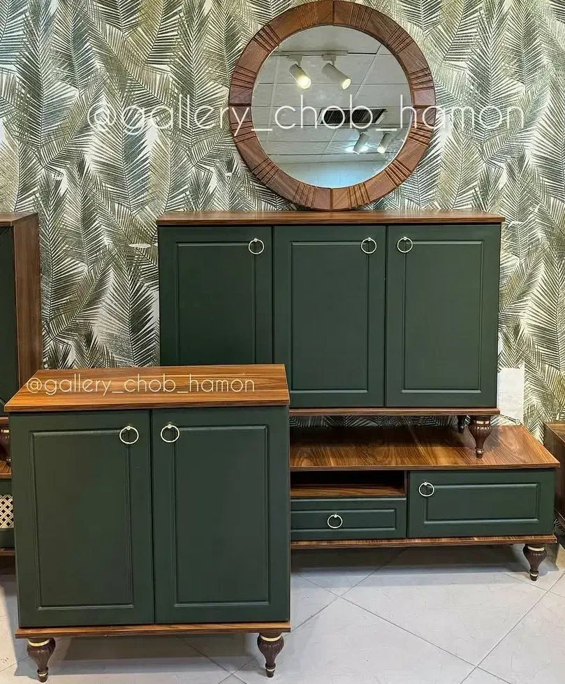 کنسول با اینه گرد مدل حانی|بوفه، ویترین، کنسول|قم, نیروگاه|دیوار