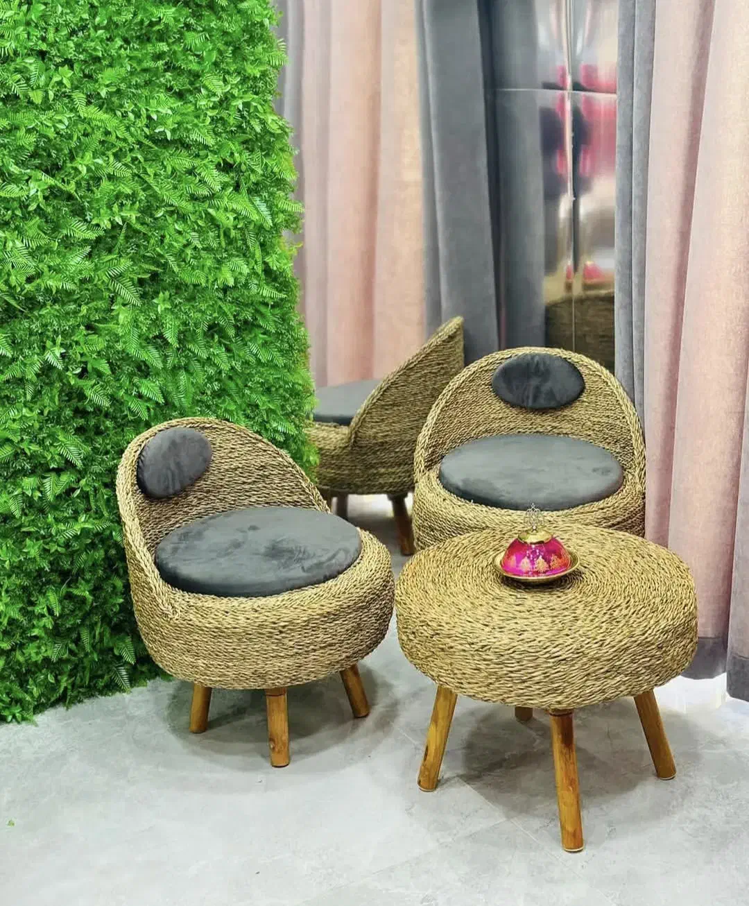 میز وصندلی پاف حصیری|میز و صندلی غذاخوری|شهرکرد, |دیوار