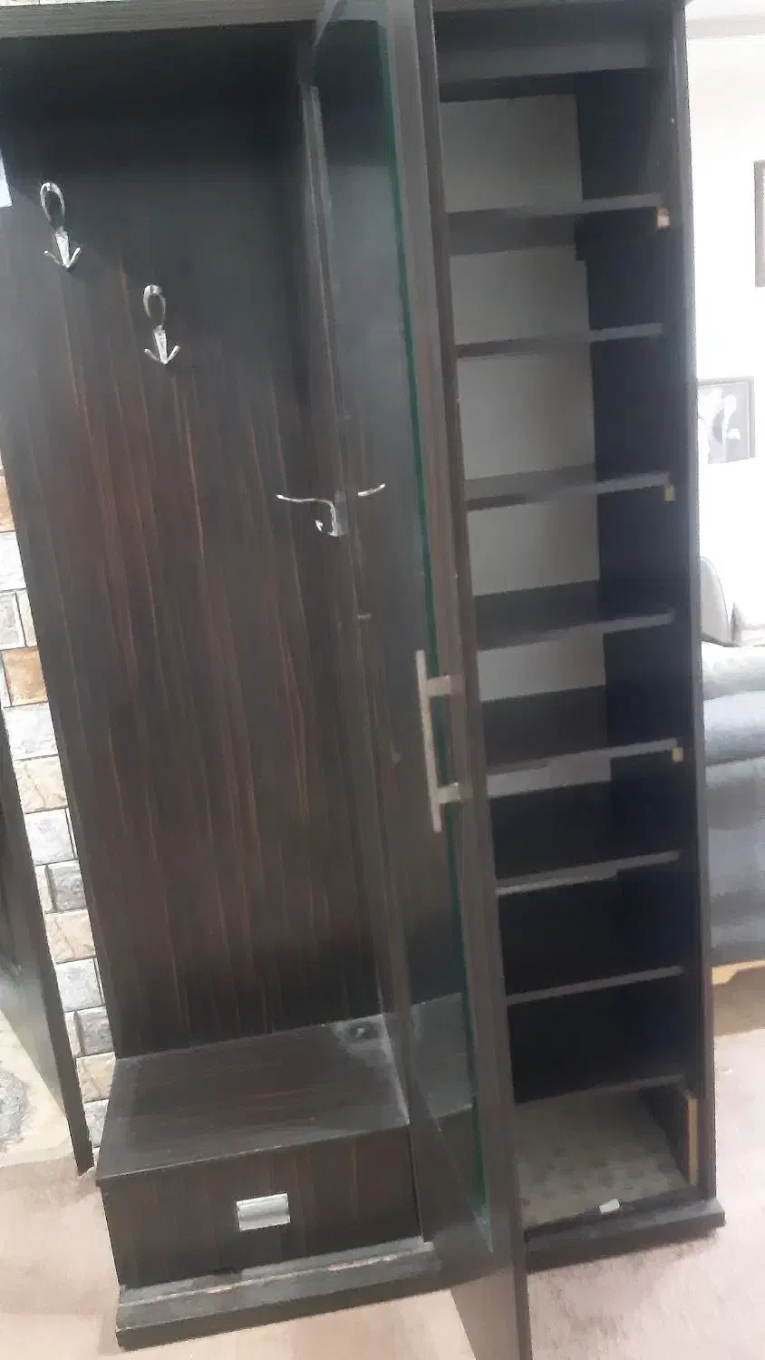 کمد و چوب لباسی ۸طبقه آینه دار|جاکفشی، کمد، دراور|جهرم, |دیوار