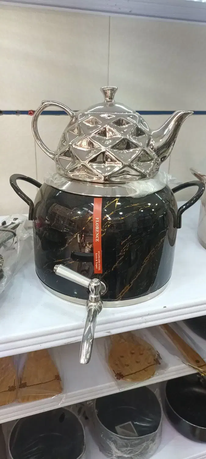 کتری قوری استیل کفه چدن طرح سنگ|قوری، کتری، قهوهساز دستی|همدان, |دیوار