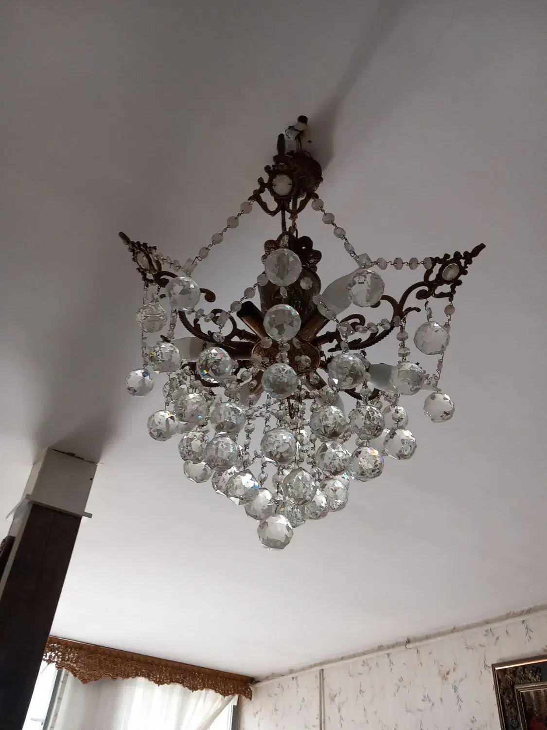 دوعدد لوستر برنز سنگین نونو باکریستال المانی|لوستر و چراغ آویز|نظرآباد, نظرآباد|دیوار