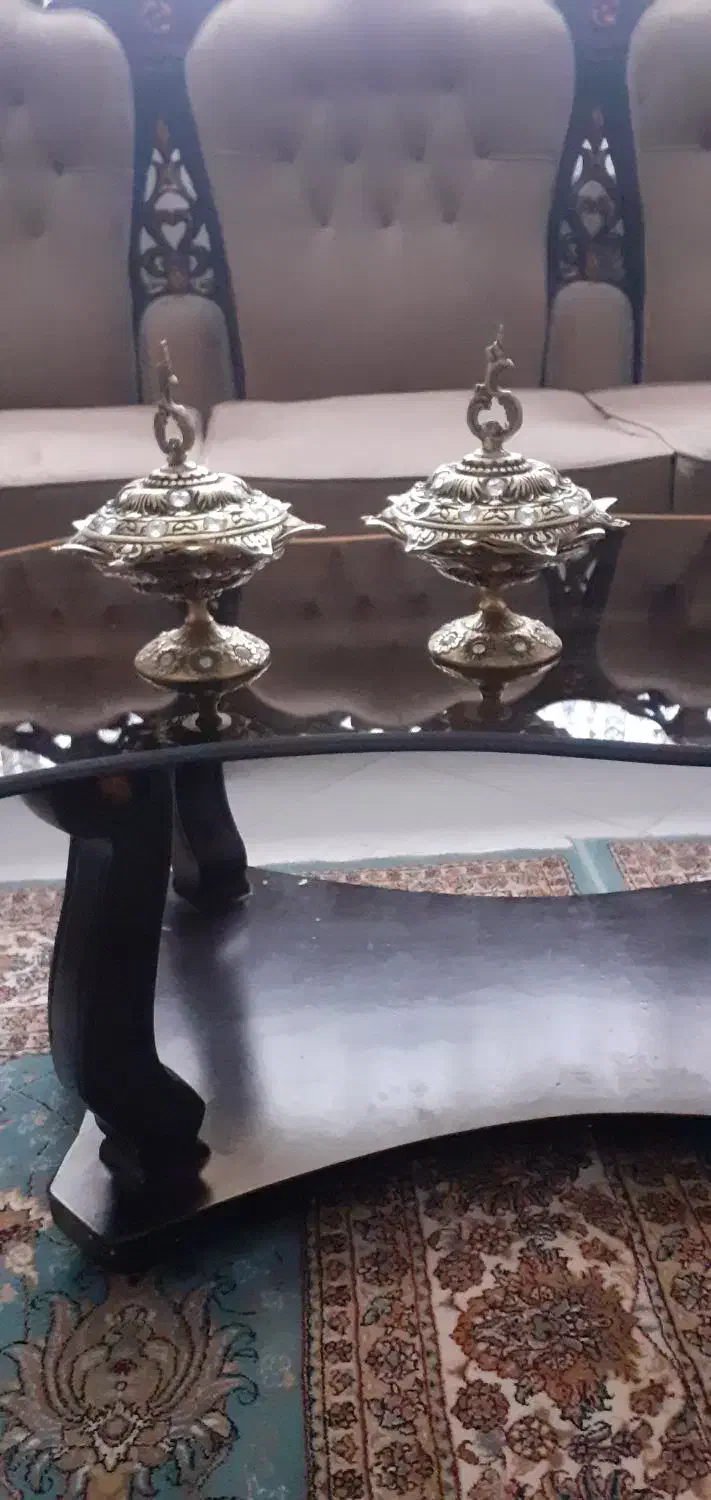 یک جفت قندون برنجی|صنایع دستی و سایر لوازم تزئینی|ابهر, |دیوار