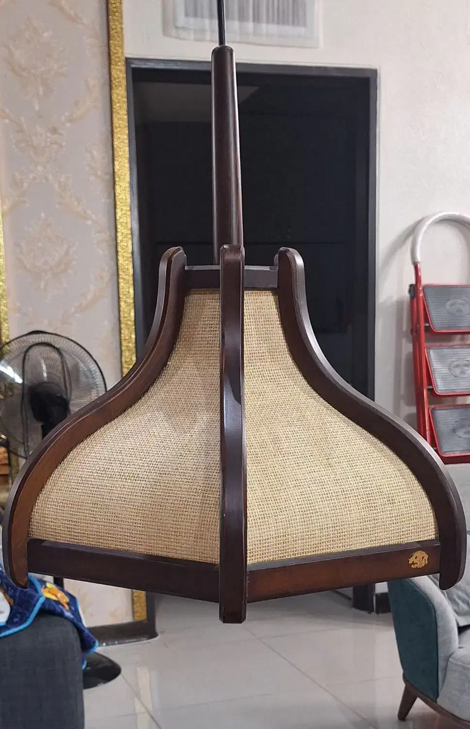 لوستر چوبی حصیری|لوستر و چراغ آویز|شاهینشهر, عطار|دیوار