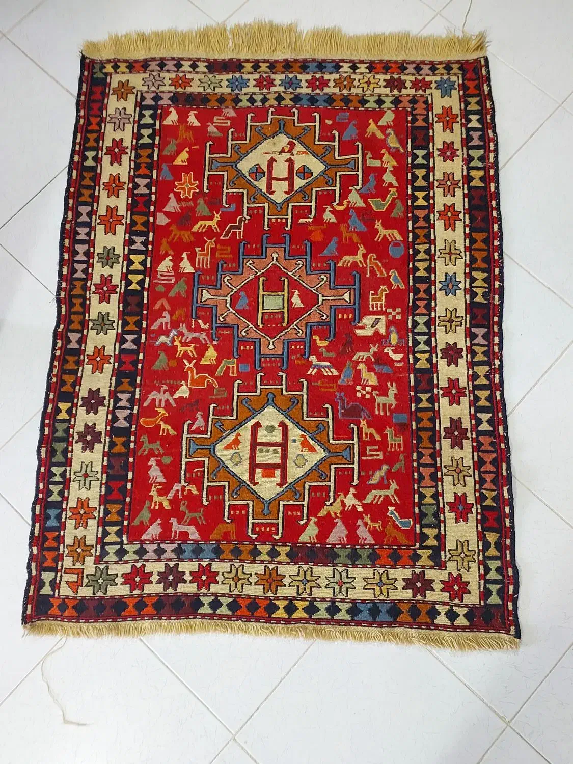 گلیم دستبافت عشایری|گلیم، جاجیم، گبه|مشهد, هفت تیر (نه دره)|دیوار