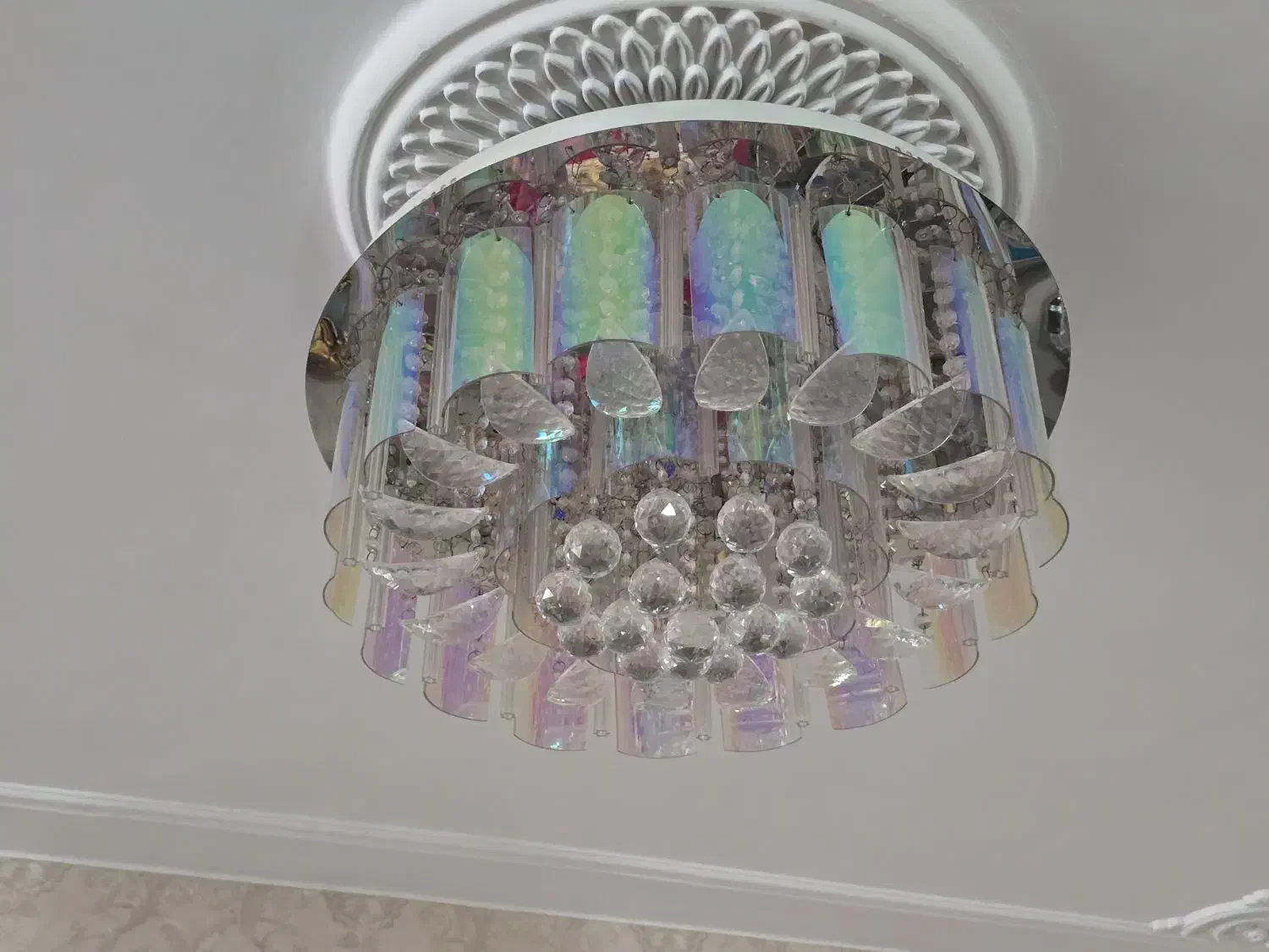 لوستر سقفی کریستالی کنترل دار|لوستر و چراغ آویز|تهران, دروازه شمیران|دیوار