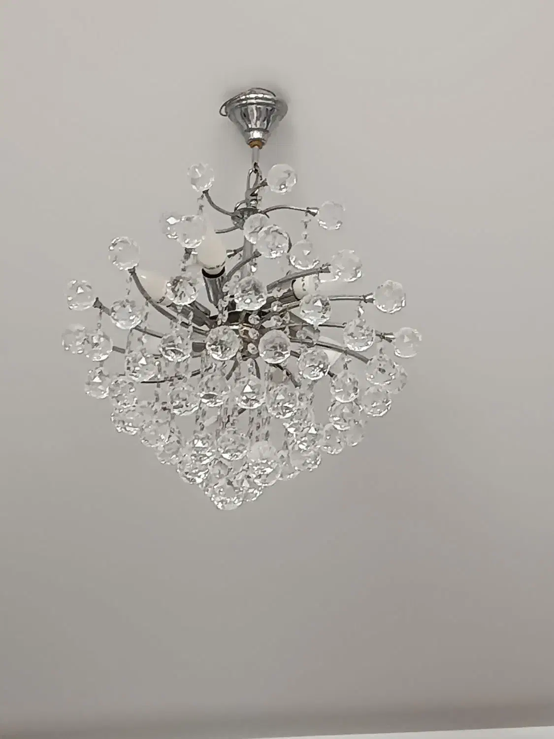 لوستر ۶ شعله کریستالی در حد نو|لوستر و چراغ آویز|اراک, |دیوار