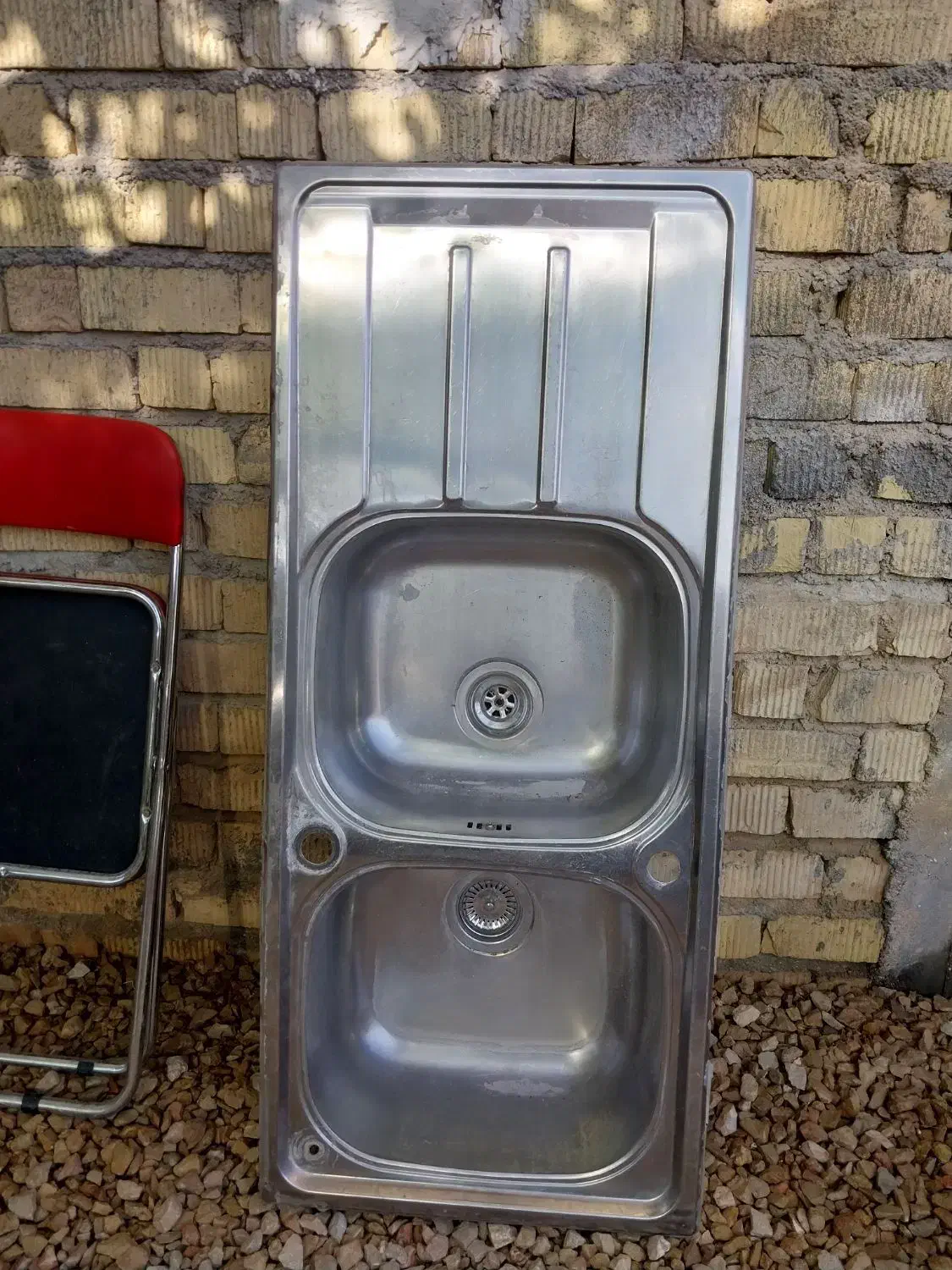 سینک استیل اصل سنگین 116در 50|آب‌چکان و نظم‌دهنده ظروف|شیراز, جمال آباد|دیوار