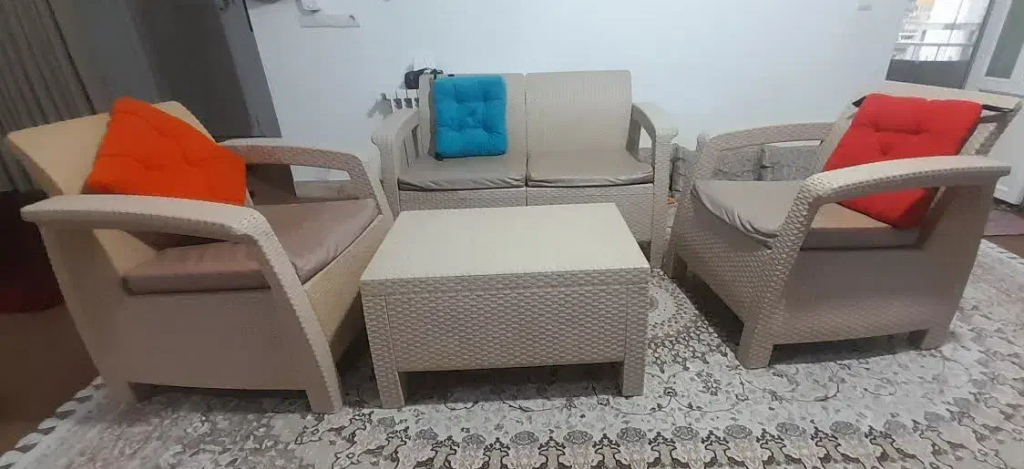 مبل ویلایی پلیمری طرح حصیری|مبلمان خانگی و میز عسلی|نکا, |دیوار