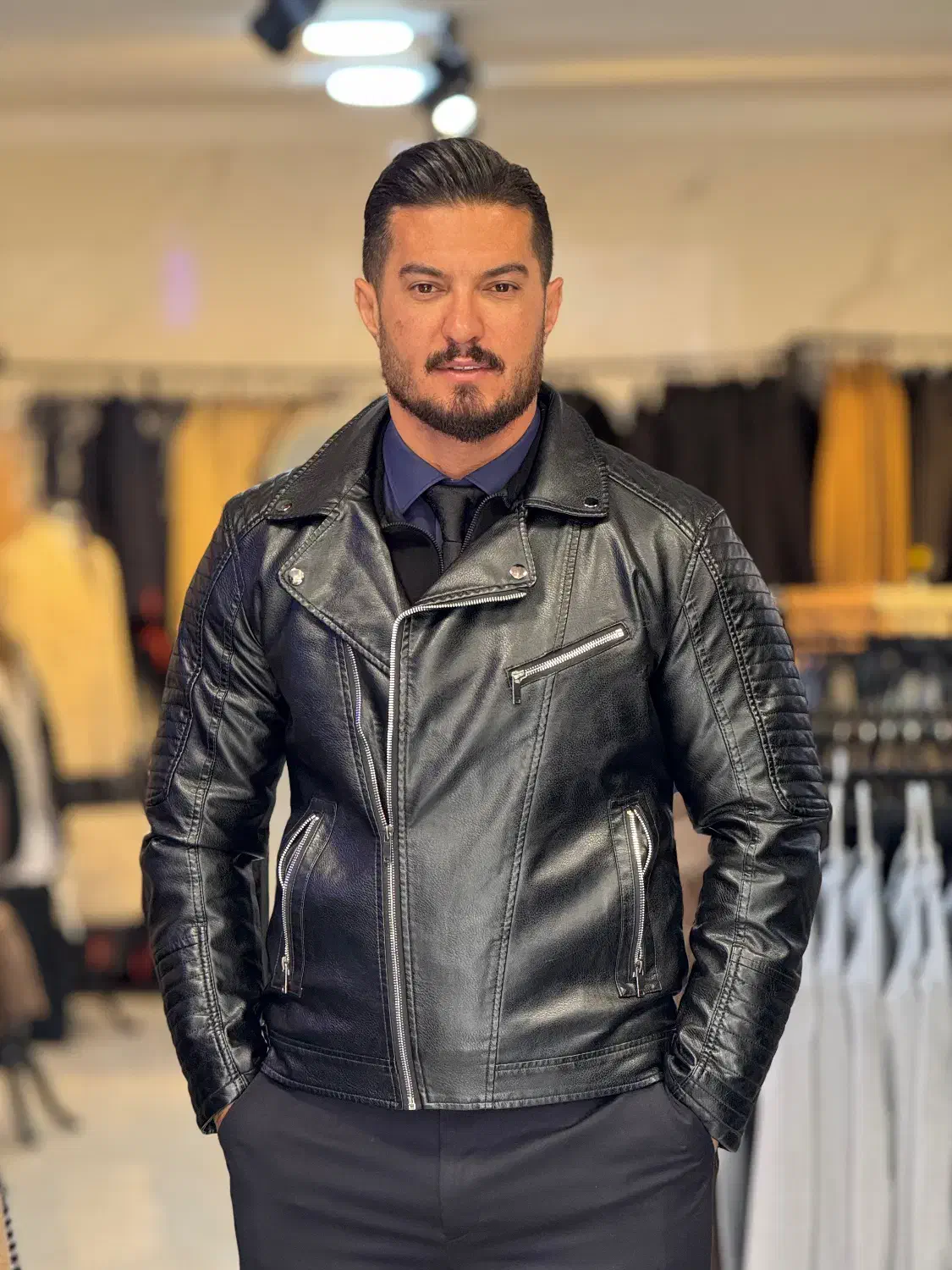 کاپشنی چرم چپ زیپ وارداتی|لباس|تبریز, |دیوار