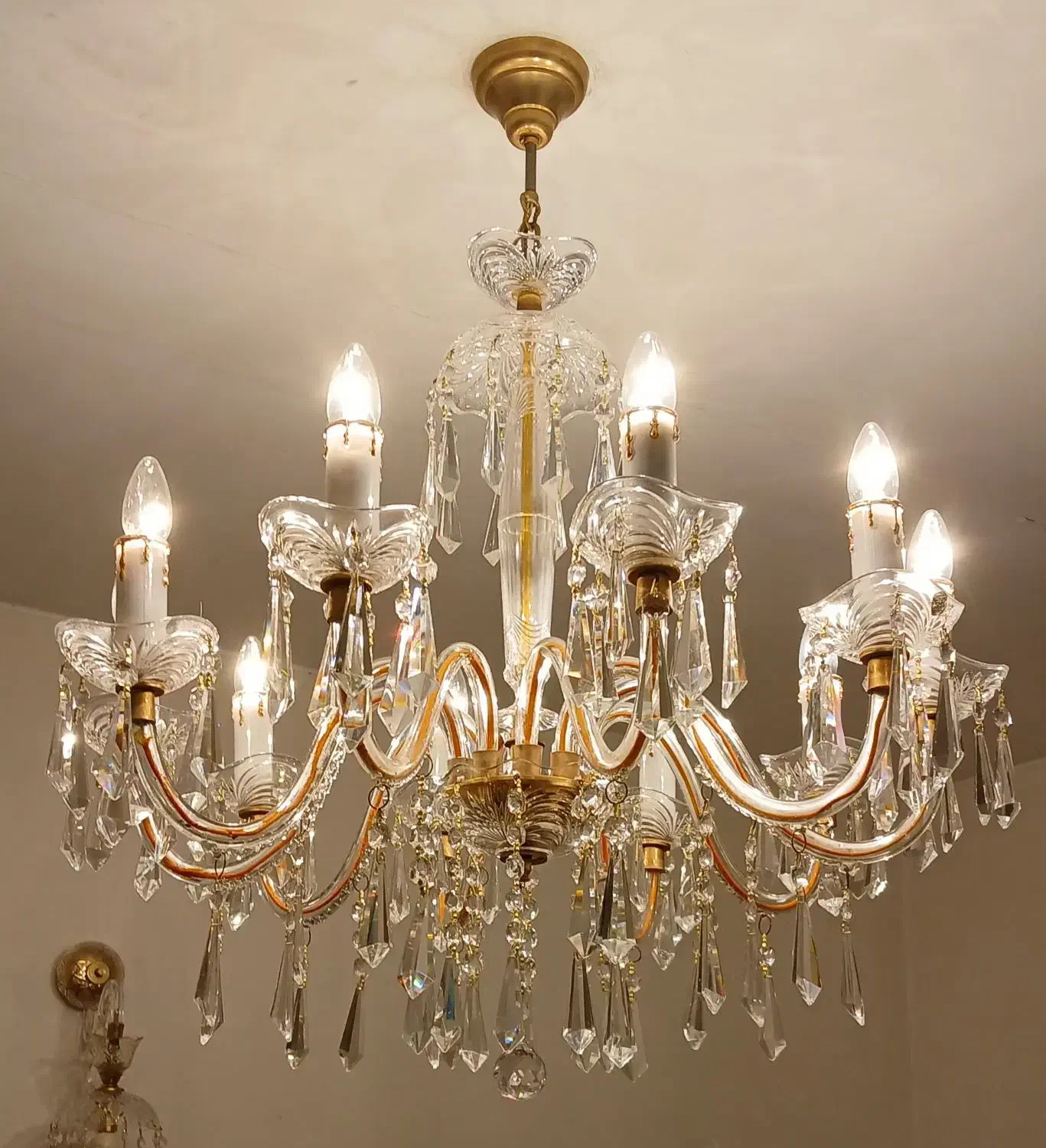 یکجفت لوستر۱۰شاخه کریستالRCRایتالیا|لوستر و چراغ آویز|تهران, درکه|دیوار