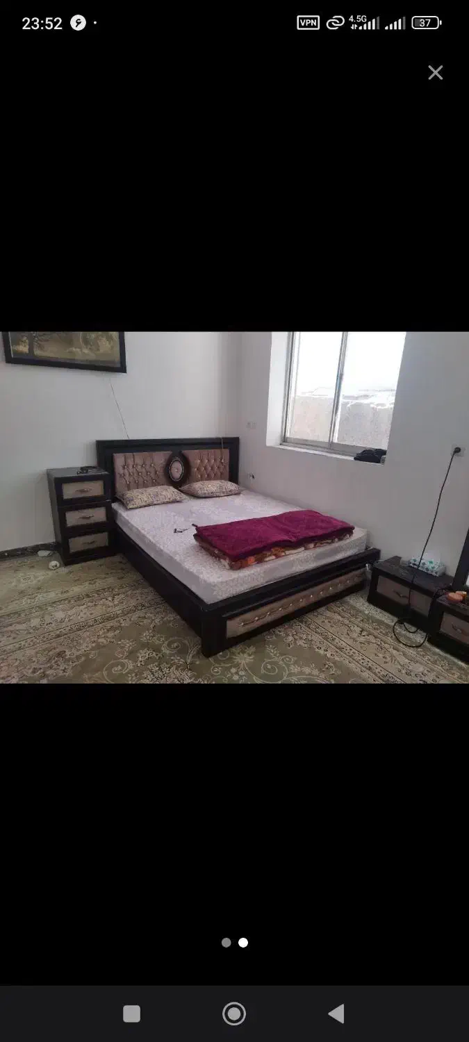 تخت خواب دو نفره و دراور بزرگ|تخت و سرویس خواب|شاهرود, |دیوار