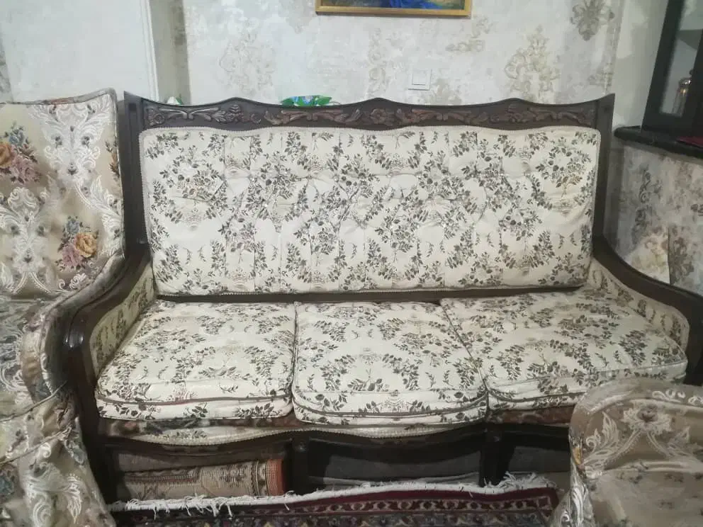 مبل هفت نفره استیل چوبی کنده کاری|مبلمان خانگی و میز عسلی|تهران, آذربایجان|دیوار