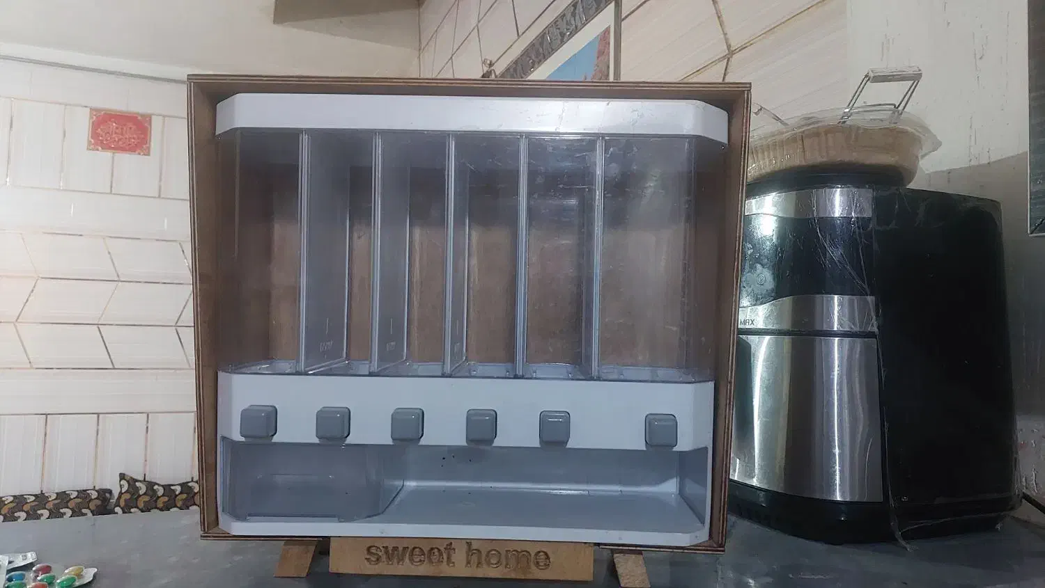 جا حبوباتی بانکه با استند چوبی|ظروف نگهدارنده، پلاستیکی، یک‌بارمصرف|یاسوج, |دیوار