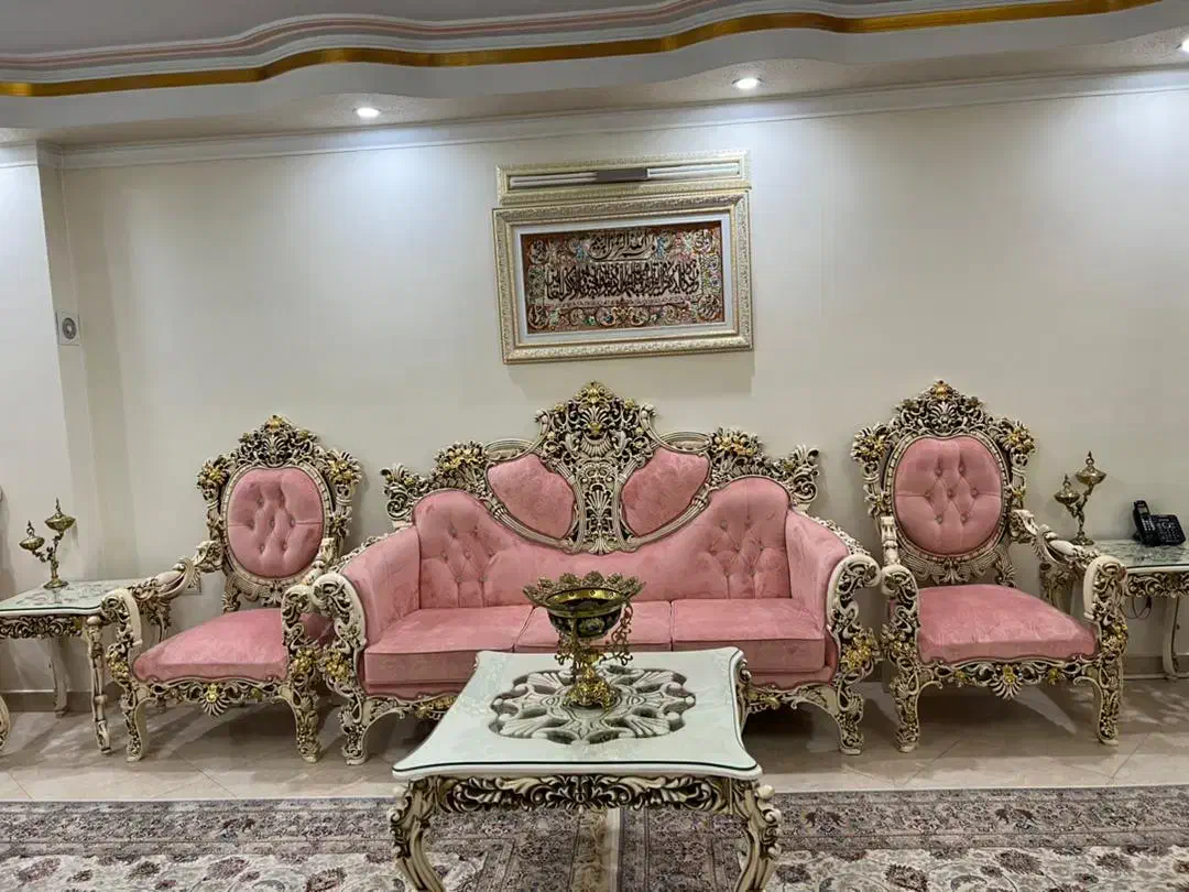 مبل استیل  ۹ نفره منبت کاری  در حد خیلی نوو|مبلمان خانگی و میز عسلی|دماوند, گیلاوند|دیوار