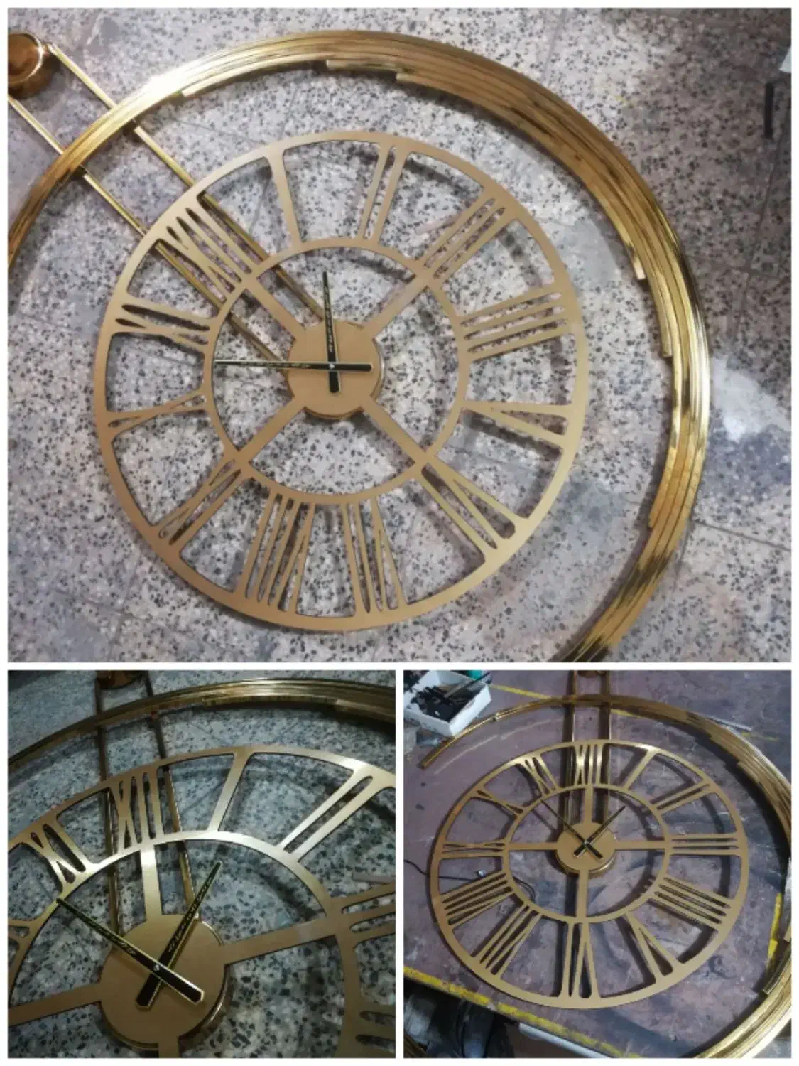 ساعت دیواری فلزی طلایی ماه بزرگ  ابعاد ۱۱۰سانت|ساعت دیواری و تزئینی|مشهد, شهید احمدی روشن|دیوار