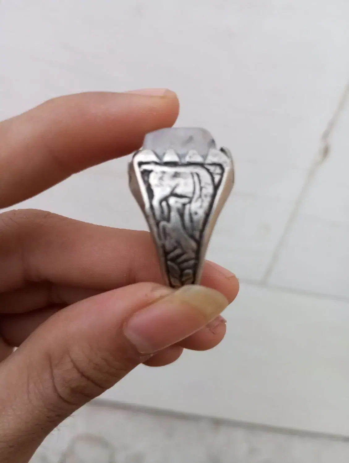 انگشتر عقیق سلیمانی کهنه کهنه|جواهرات|زابل, |دیوار