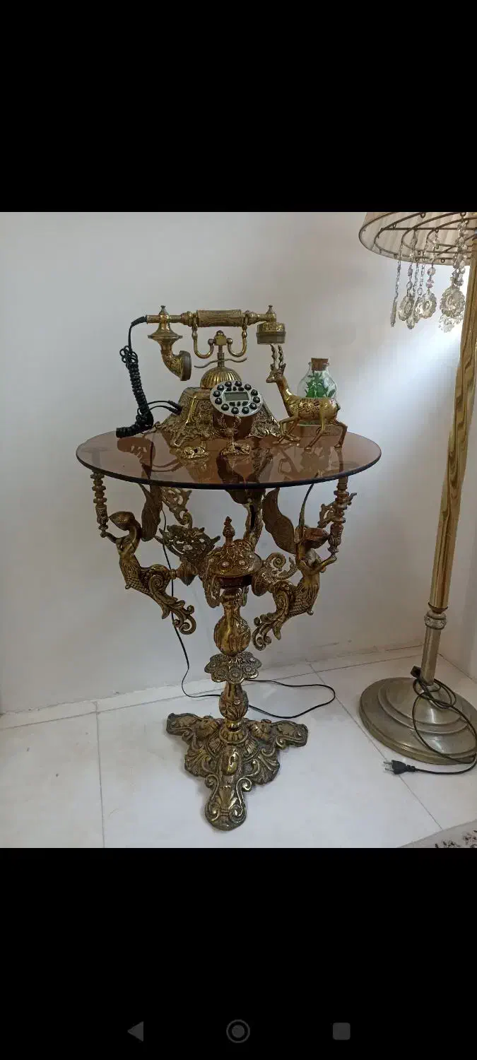 میزو تلفن اصل برنز و آباژور.مجسمه گوزن|میز تلفن|تهران, شهرک شریعتی|دیوار