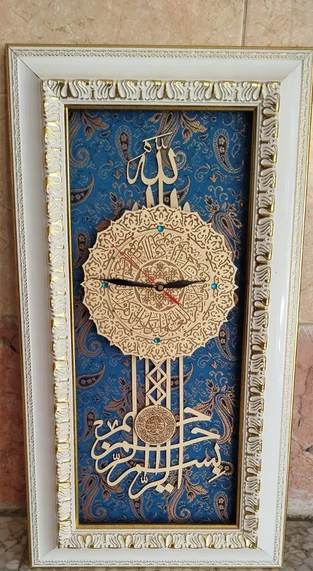 ساعت چوبی مذهبی منبت کاری|ساعت دیواری و تزئینی|تهران, چیتگر شمالی|دیوار