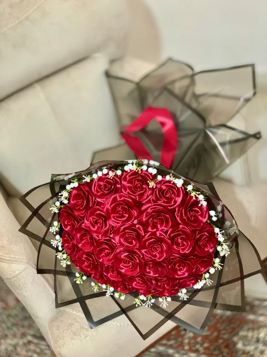 گل کارشده با ژپیسوفیلا|گل مصنوعی|ارومیه, |دیوار