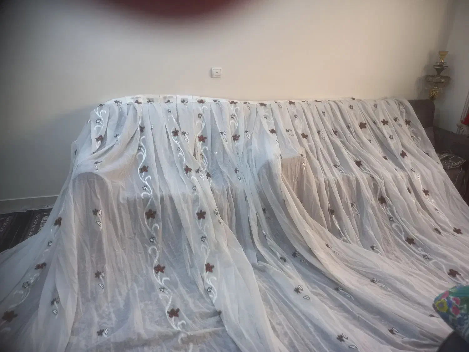 پرده حریر ترک|پرده، رانر، رومیزی|تهران, امام زاده عبدالله|دیوار