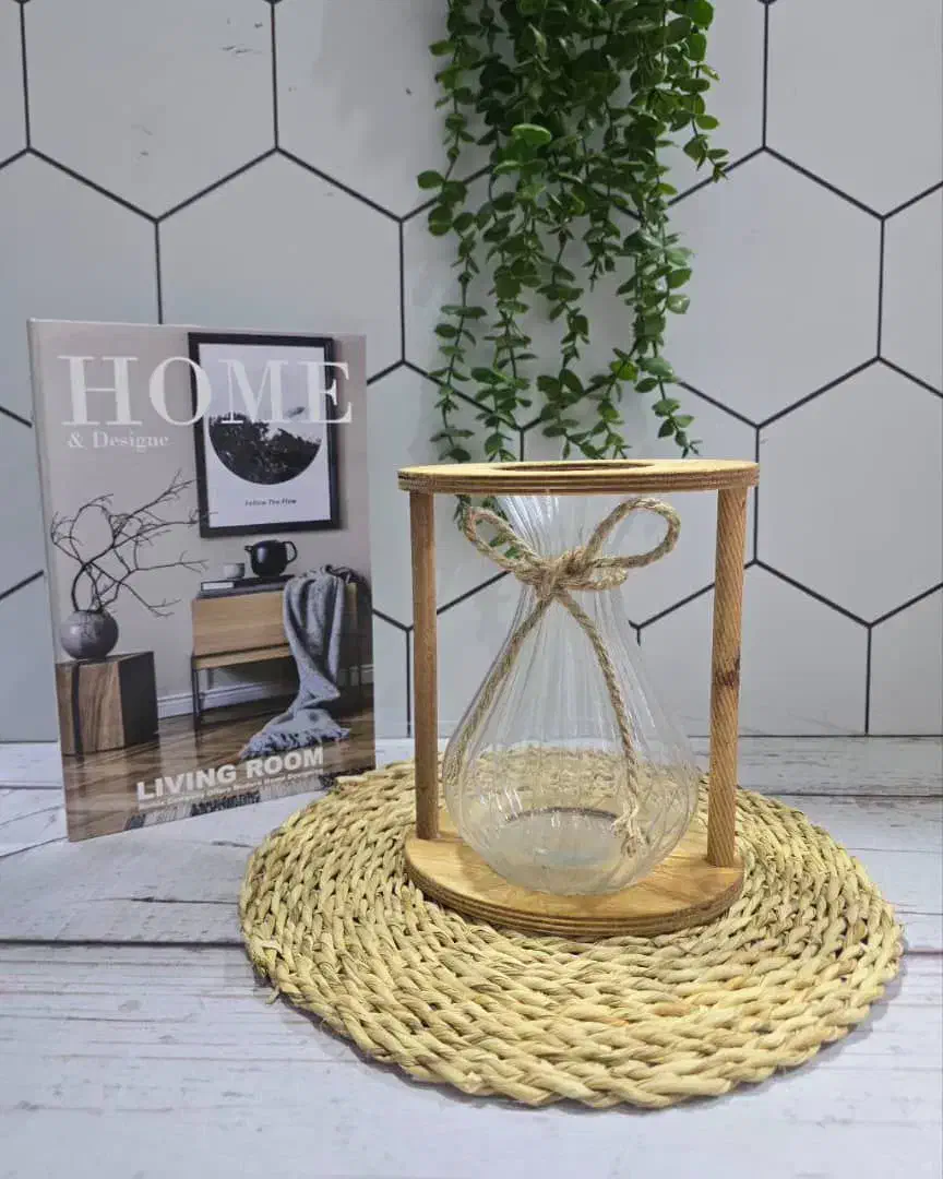 گلدان کریستال قاب چوبی|صنایع دستی و سایر لوازم تزئینی|اسلام‌شهر, شهرک قائمیه|دیوار