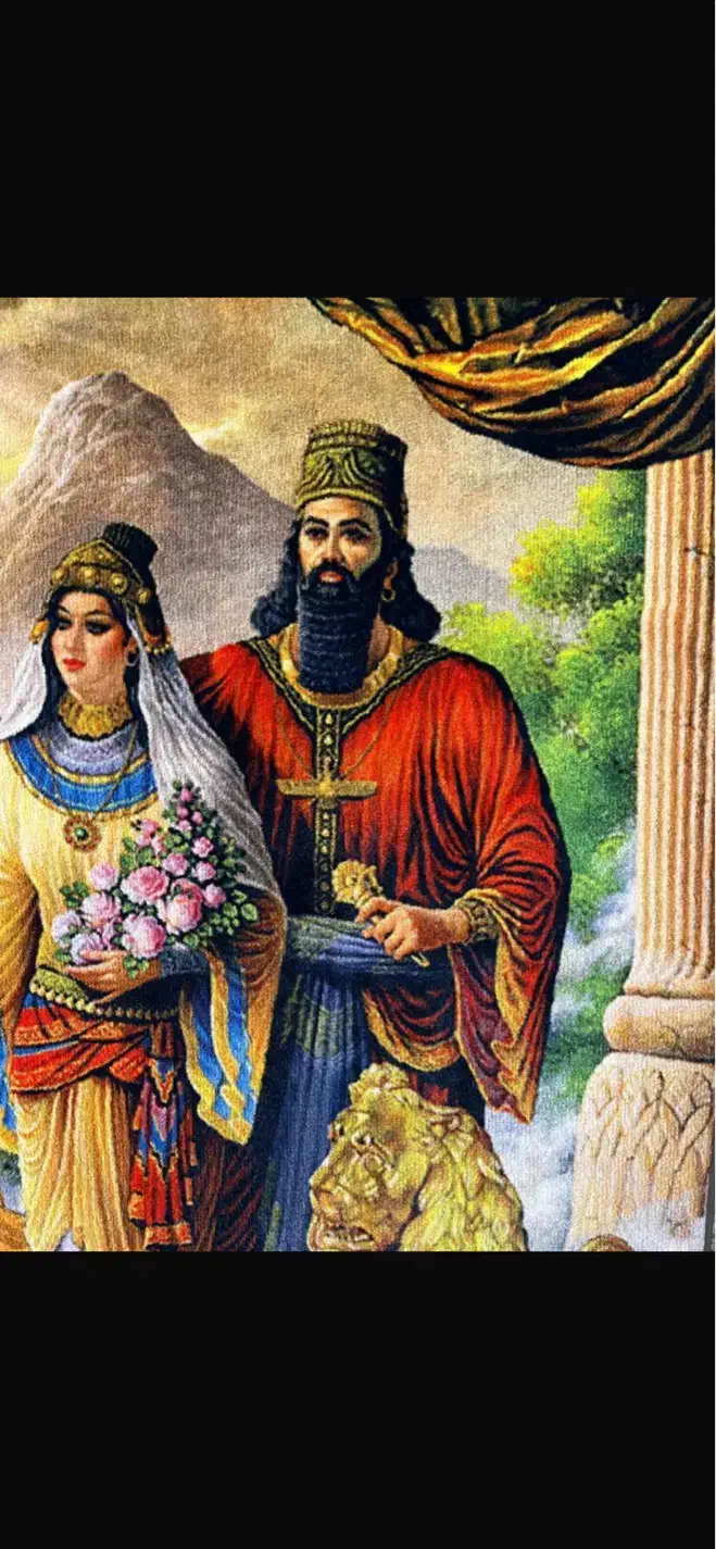 تابلو فرش ماشینی طرح کوروش و ماندانا|تابلو فرش|تهران, صادقیه|دیوار