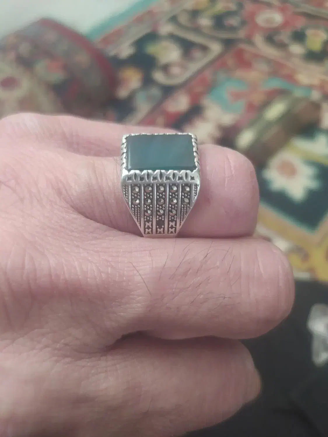 انگشتر نقره جواهری خوش ساخت|جواهرات|خرم‌آباد, |دیوار