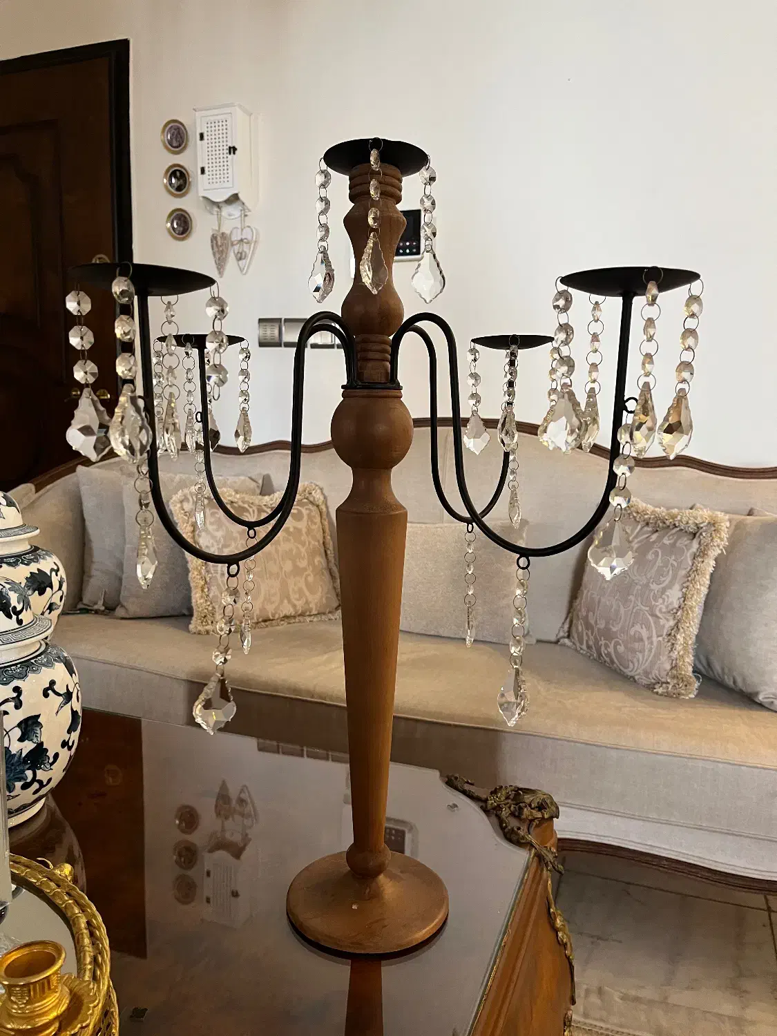 شمعدان چوب کار دست|چراغ خواب و آباژور|تهران, شهرآرا|دیوار