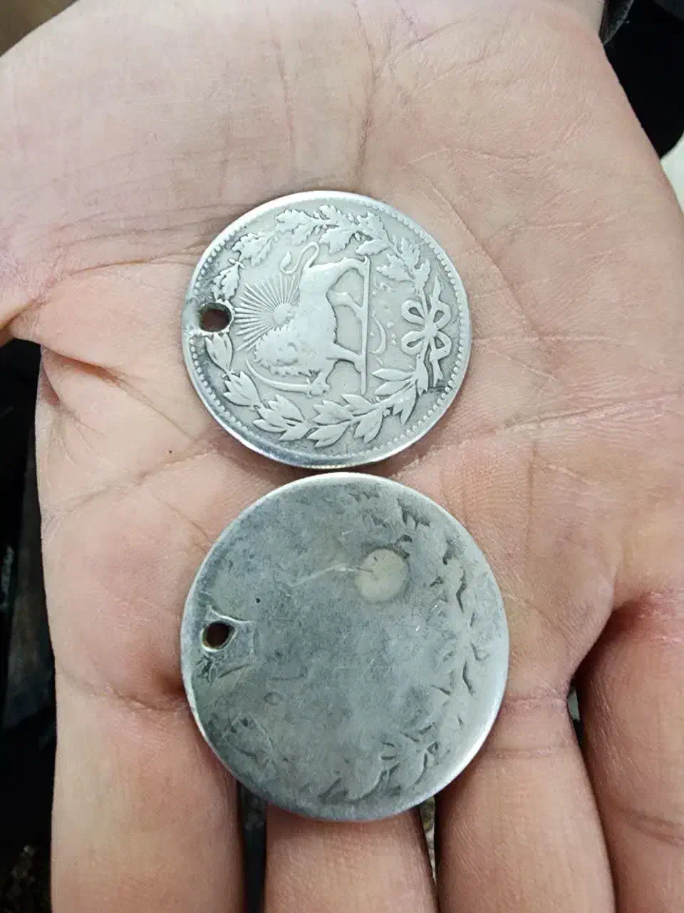 سکه خطی نقره|کلکسیون سکه، تمبر، اسکناس|بومهن, |دیوار