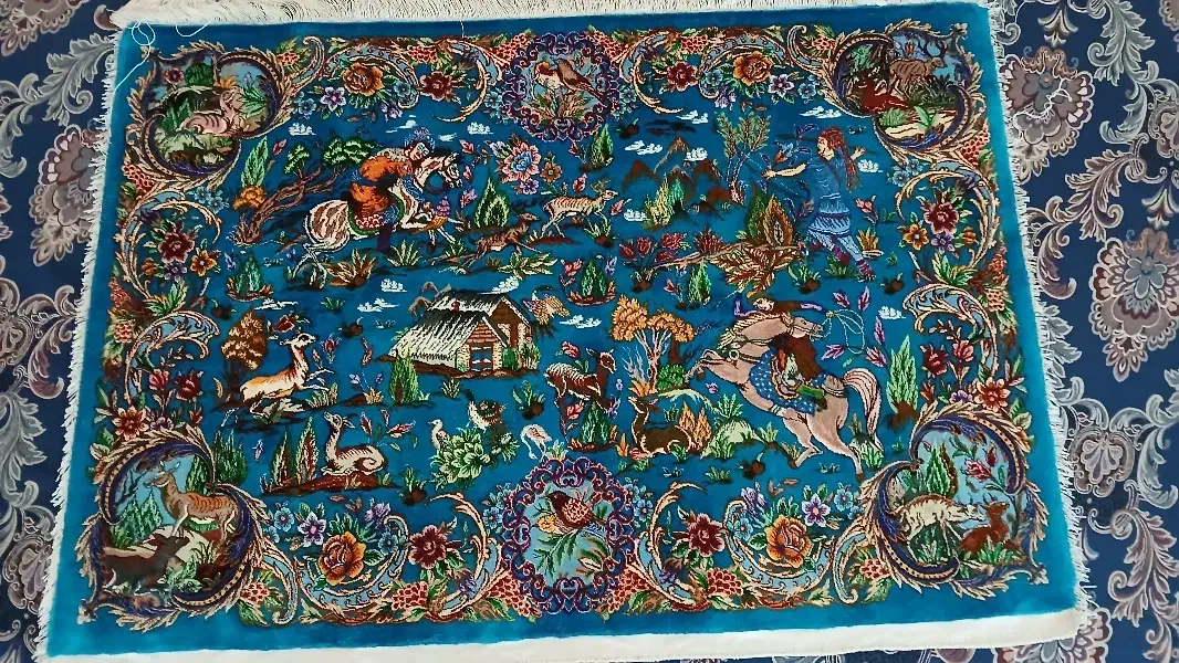 فرش ابریشم قم مراغه زنجان|فرش|مراغه, |دیوار