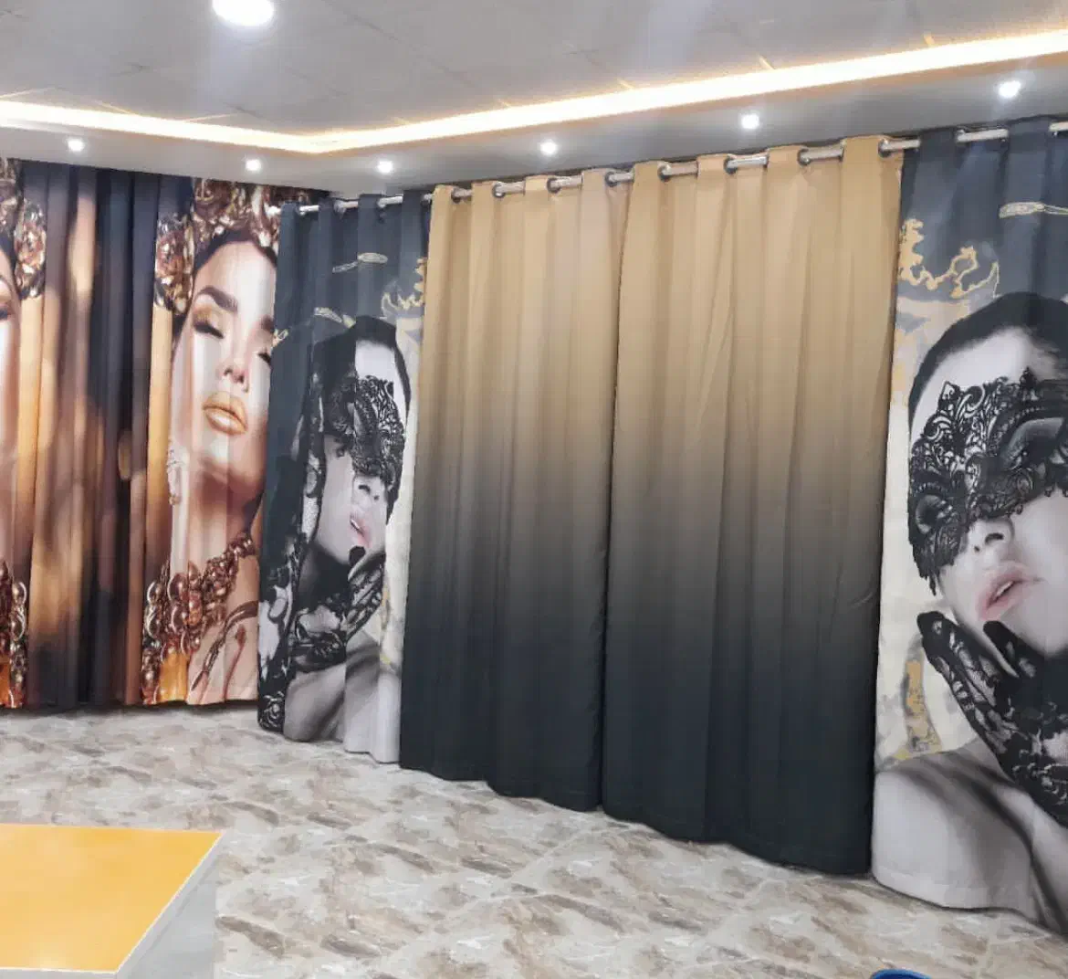 پرده رخ مدل پانج|پرده، رانر، رومیزی|سلماس, |دیوار