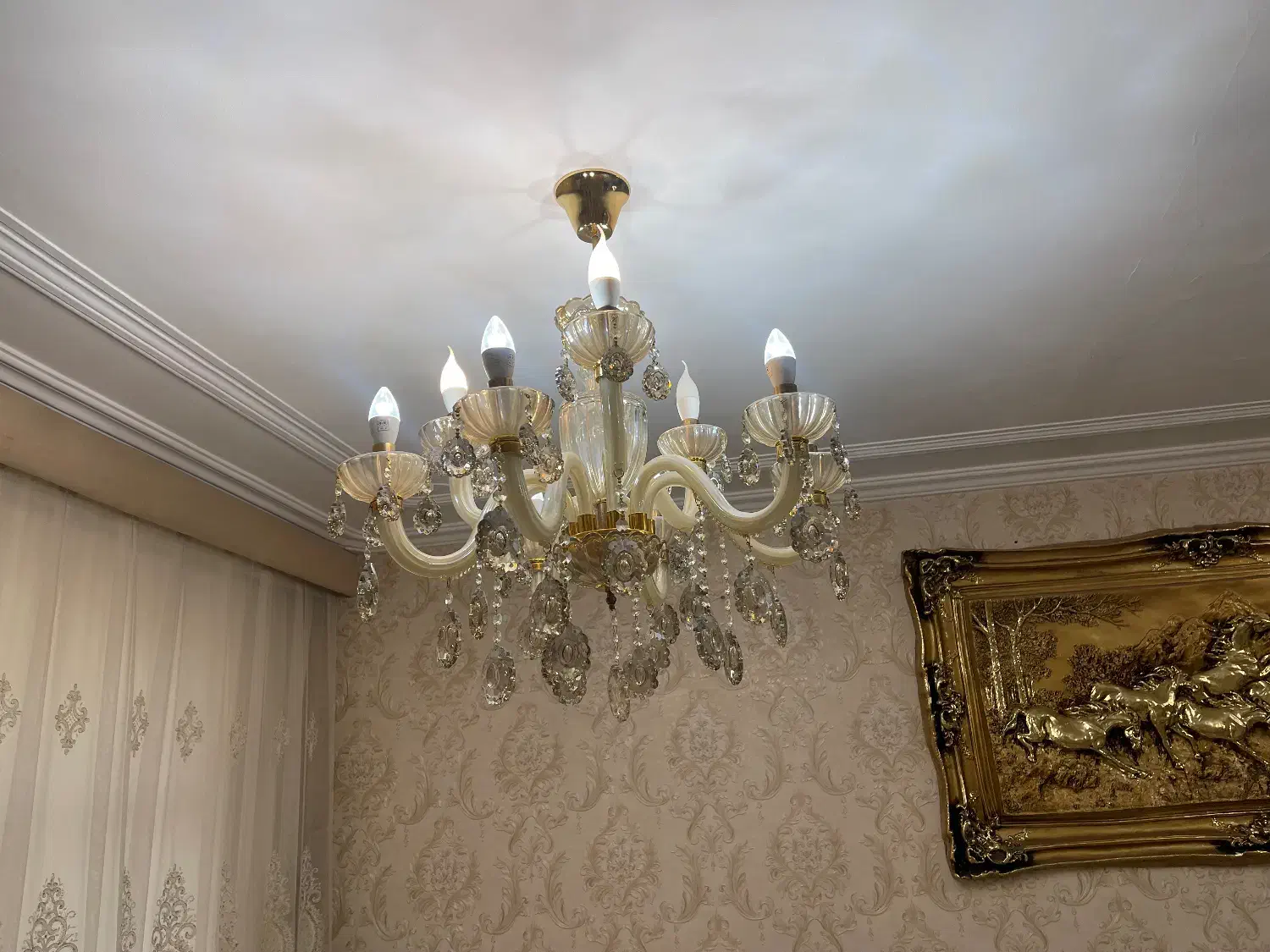 لوستر ۹ شاخه|لوستر و چراغ آویز|تبریز, |دیوار