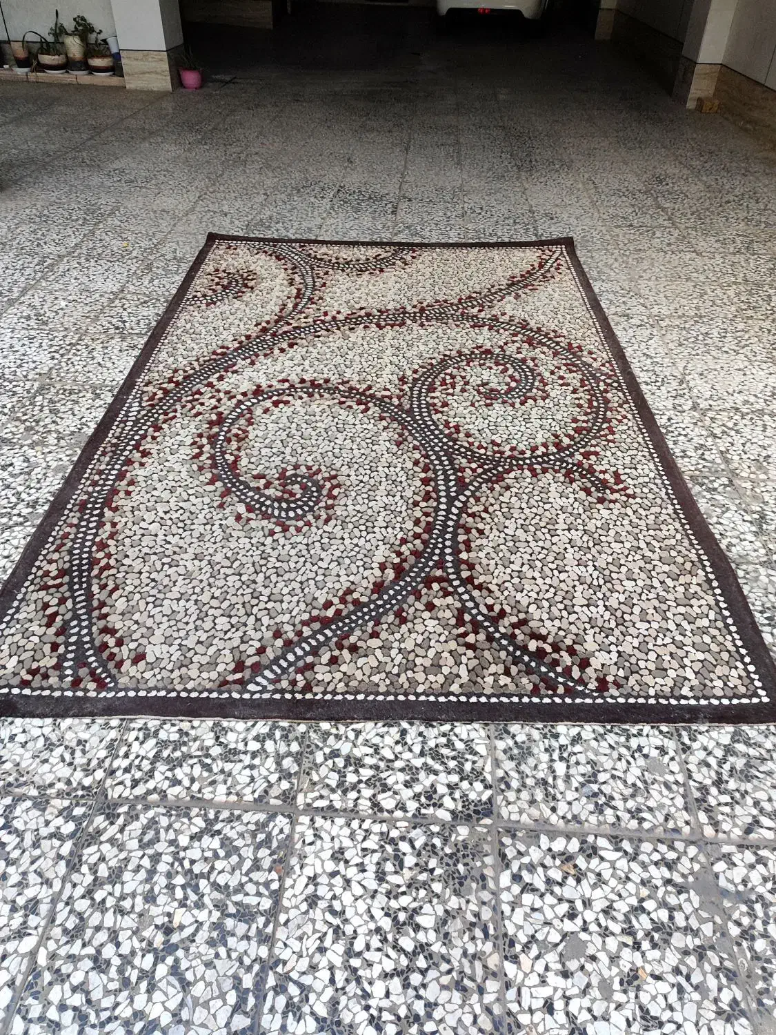 گلیم فرش طرح سنگی|گلیم، جاجیم، گبه|قزوین, |دیوار