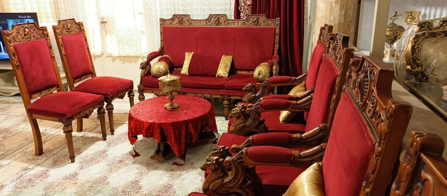 مبل کتیبه اعیانی ۹ نفره|مبلمان خانگی و میز عسلی|کوهدشت, |دیوار