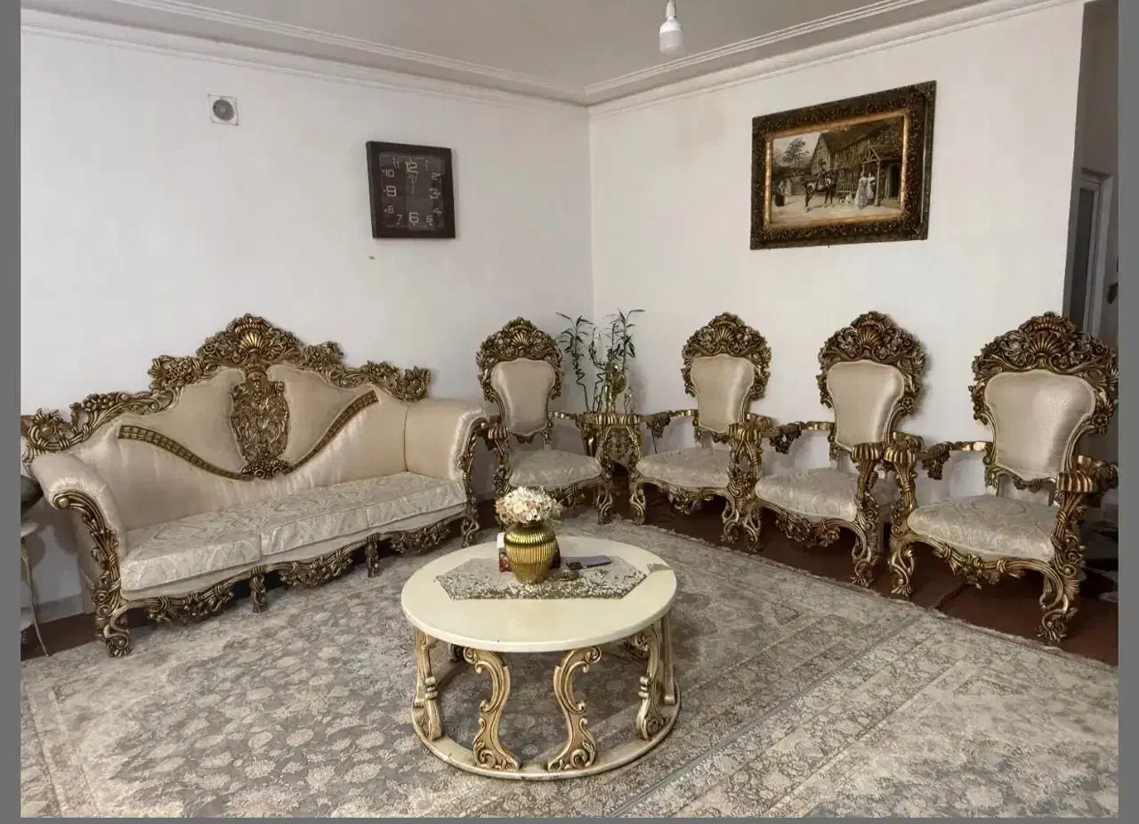 مبل تمام چوب راش نه نفره ومبل راحتی پنج نفره چستر|مبلمان خانگی و میز عسلی|الیگودرز, |دیوار