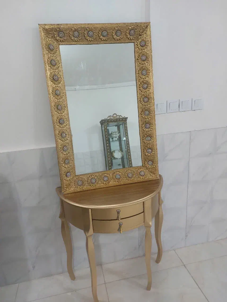 اینه و کنسول ، بوفه برنجی|بوفه، ویترین، کنسول|خنداب, |دیوار