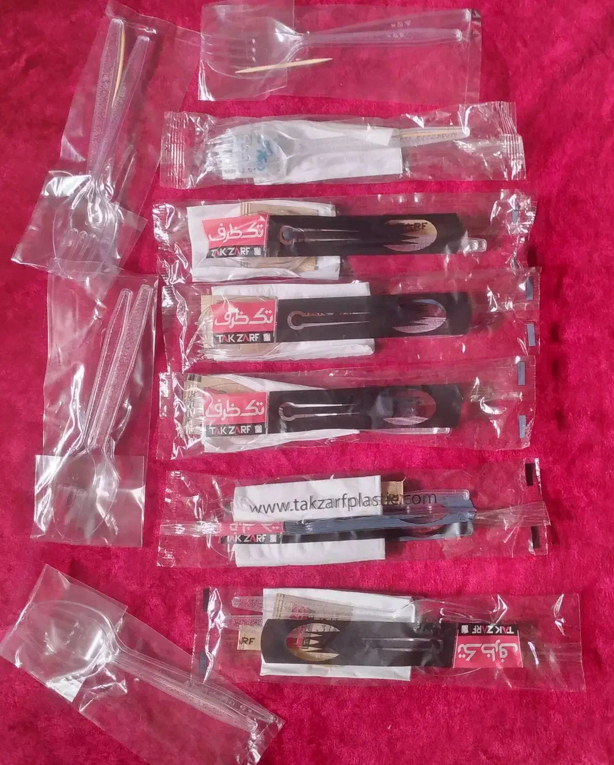 قاشق وچنگال‌ یکبارمصرف‌درپک‌کامل|ظروف نگهدارنده، پلاستیکی، یک‌بارمصرف|خمین, |دیوار