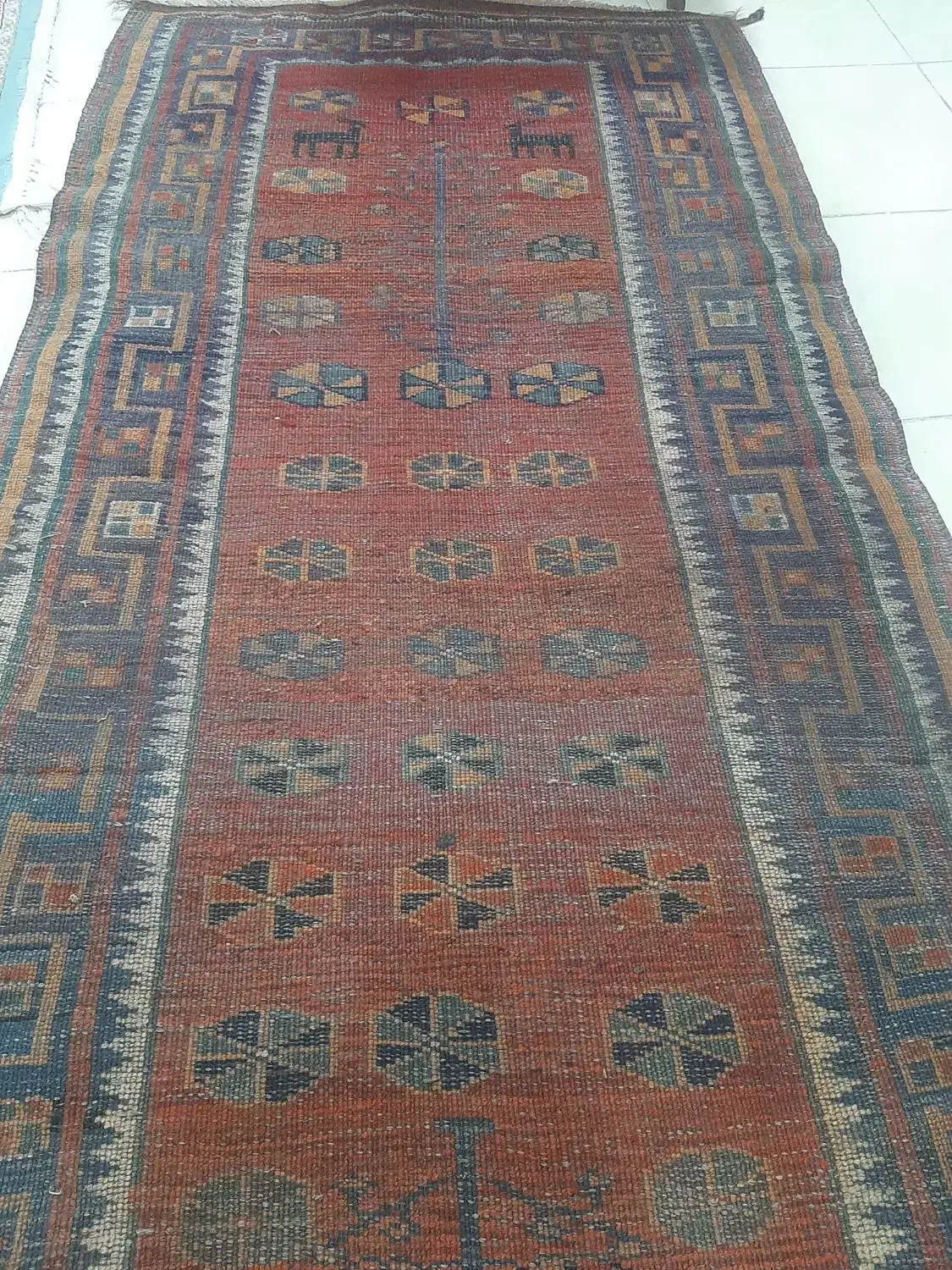 فرش قدیمی پشمی|فرش|خرمآباد, |دیوار