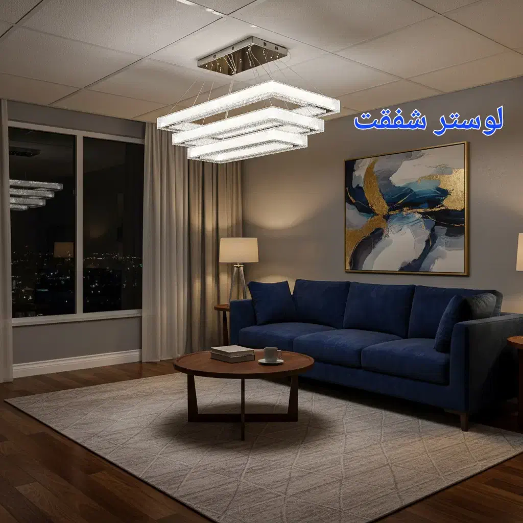 لوستر مدرن مستطیل تولید* کننده* انواع لوستر مدرن|لوستر و چراغ آویز|بومهن, |دیوار