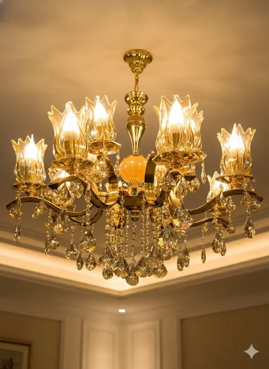 لوستر ۱۲ شعله (شاخه مرغابی)|لوستر و چراغ آویز|ارومیه, |دیوار