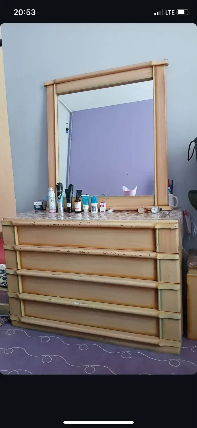 سرویس خواب ۲ نفره چوبی|تخت و سرویس خواب|شیراز, شریف‌آباد|دیوار