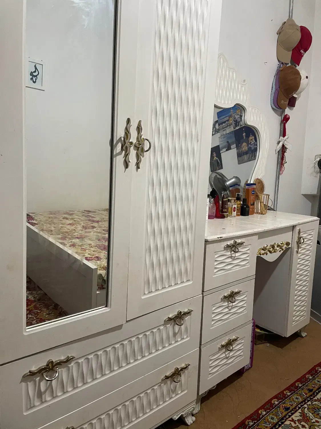 سرویس خواب تمامچوب تخت و کمد۳تیکه|تخت و سرویس خواب|قوچان, |دیوار