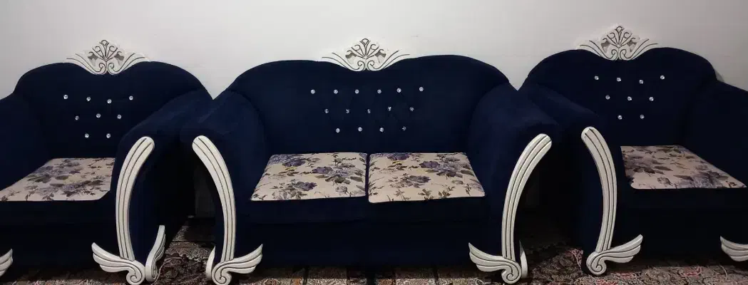 مبل راحتی7 نفره رنگ سرمه ای|مبلمان خانگی و میز عسلی|آبیک, |دیوار