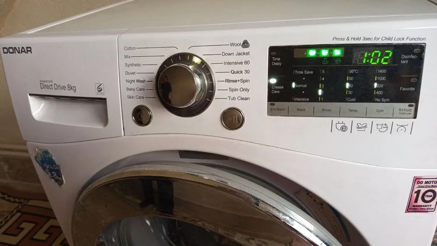 لباس شویی  هشت کیلویی دونار|ماشین لباسشویی و خشک‌کن لباس|رباط‌کریم, رباط‌کریم|دیوار