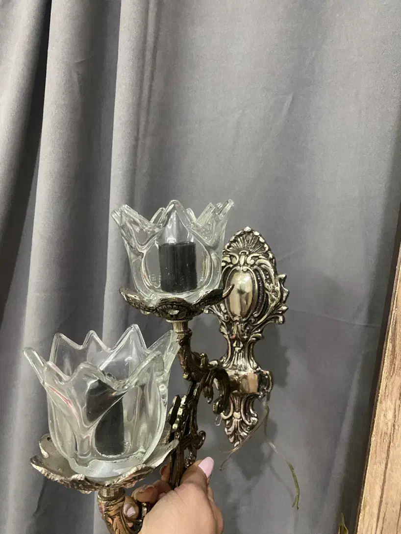 دیوارکوب برنز رنگ نقره ای|لوستر و چراغ آویز|تهران, بریانک|دیوار