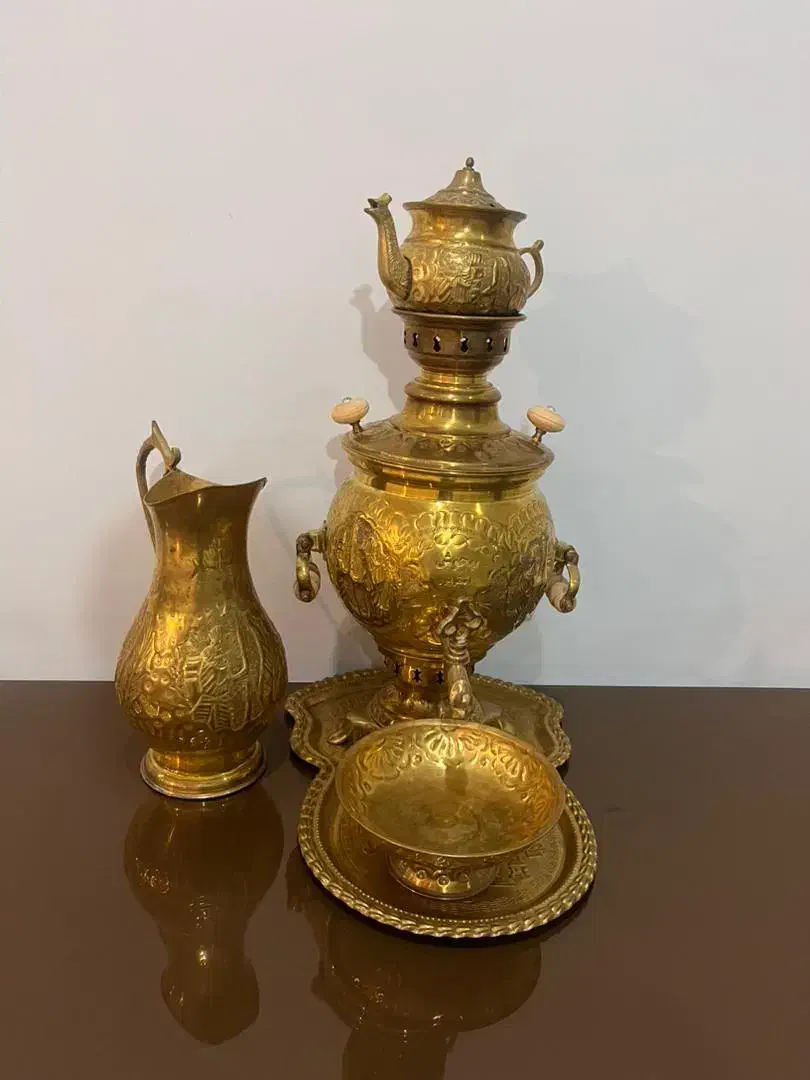 سماور زغالی برنجی|سماور، چایساز، قهوهساز|مشهد, شهرک لشکر (شهرک غرب)|دیوار