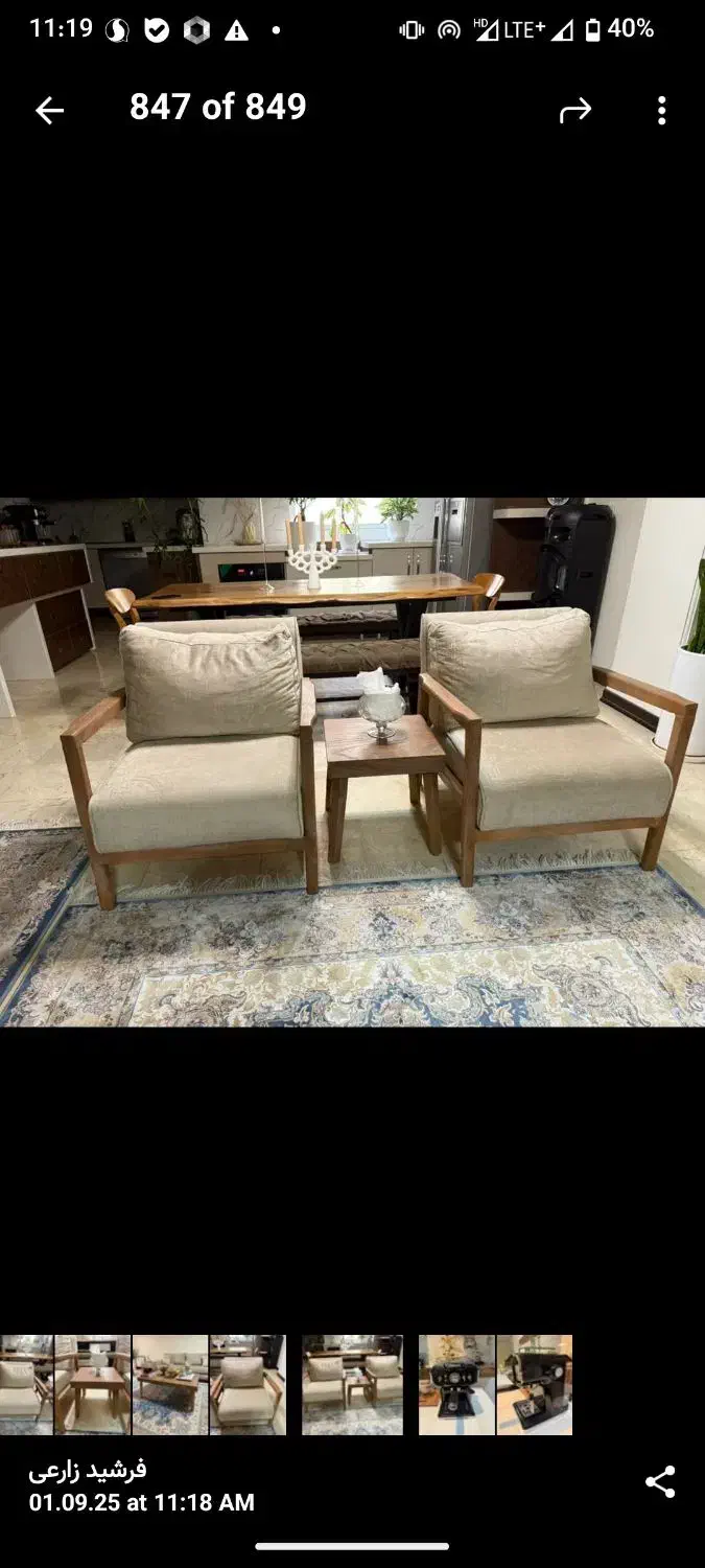 مبل عسلی بوفه میز کوسن ۷ نفره کنسول کرم نسکافه|مبلمان خانگی و میز عسلی|تهران, جنت‌آباد شمالی|دیوار